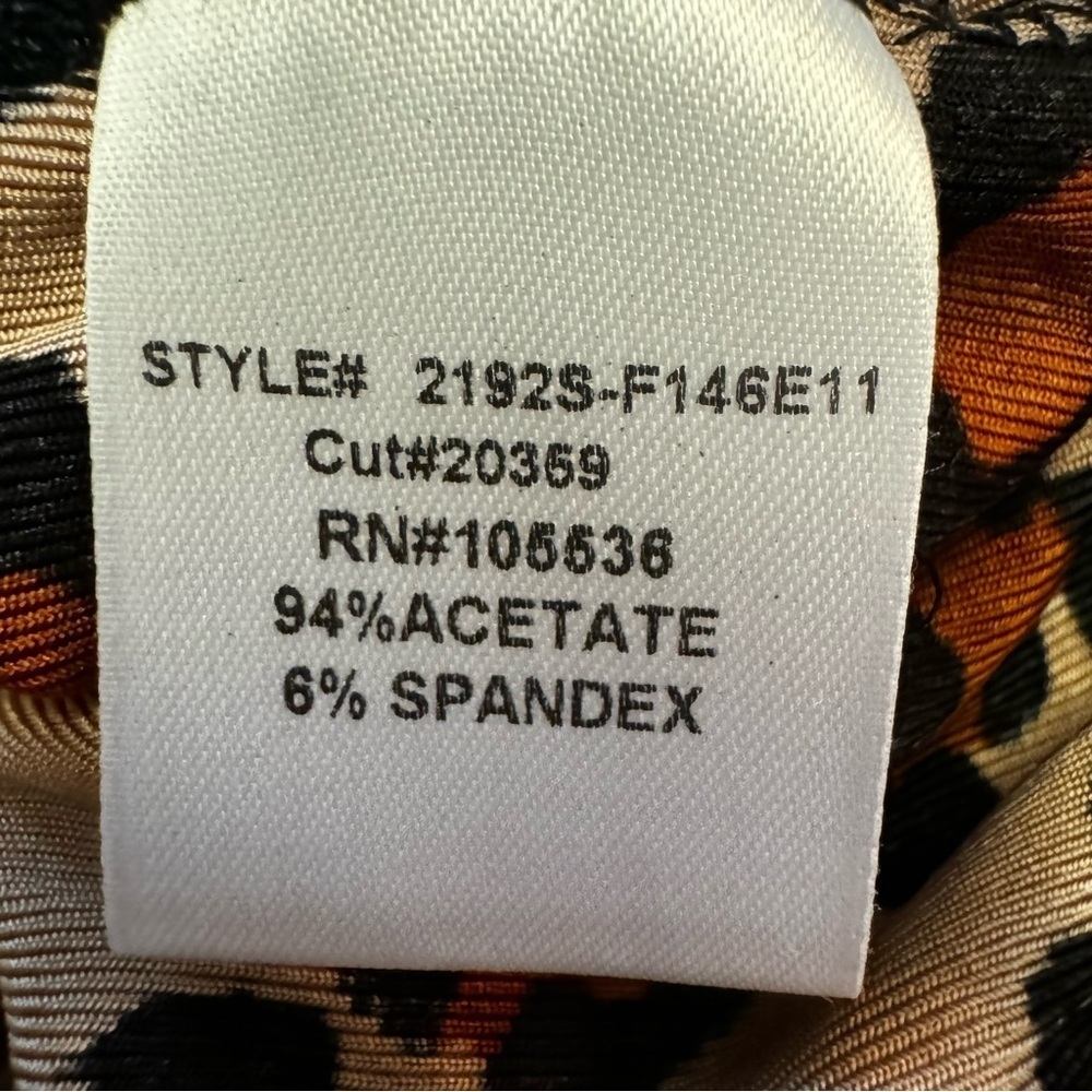 Slinky Brand Women's Size Small Brown Leopard Print Shirt Top Tee Cap Sleeve - Picture 11 of 12